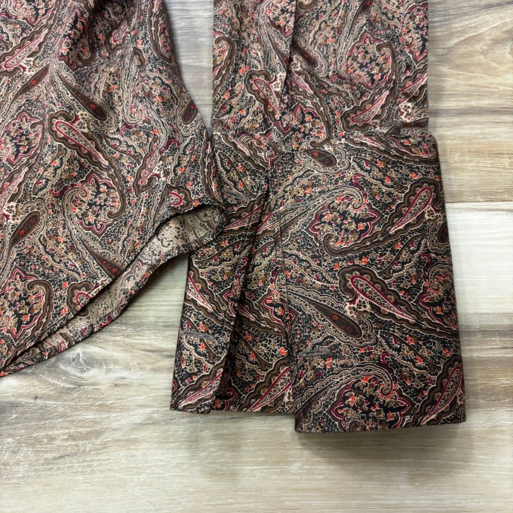 Y2K Banana Republic Dress Shirt L Paisley Button Down Cotton Slim French Cuffs